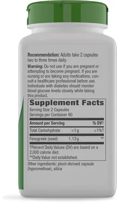 Пажитнику насіння Nature's Way Fenugreek Seed, 180 веганських капсул
