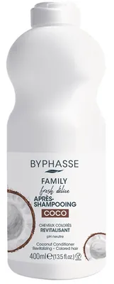 Кондиціонер Byphasse Family Fresh Delice для фарбованого волосся, з кокосом, 400 мл