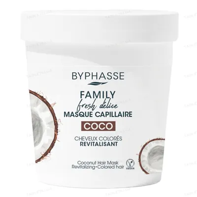 Маска Byphasse Family Fresh Delice для фарбованого волосся з кокосом, 250 мл