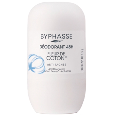Дезодорант роликовый Byphasse 48h Цветок хлопка, 50 мл
