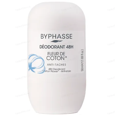 Дезодорант кульковий Byphasse Fleur de Coton 48h Квітка бавовни, 50 мл
