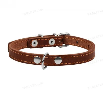 Нашийник Collar 00166 одинарний, ширина 12 мм, довжина 24-32 см, коричневий