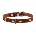 Нашийник Collar 00236 одинарний з прикрасами, ширина 12 мм, довжина 24-32 см, коричневий