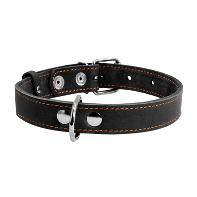 Нашийник Collar 02191 одинарний чорний, 25 мм * 38-50 см