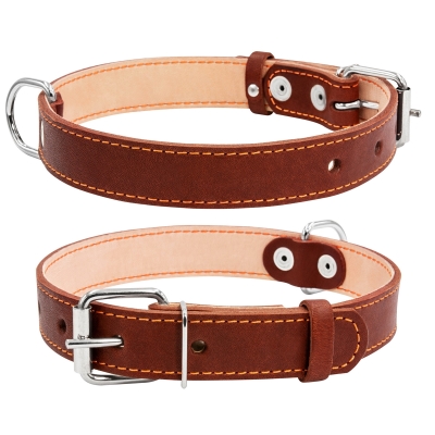 Ошейник Collar 02296 двойной коричневый, 25 мм*38-50 см