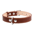 Ошейник Collar 02296 двойной коричневый, 25 мм*38-50 см