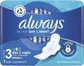 Прокладки гигиенические Always Ultra Day&Night, 6 капель, 3 размер, 7 шт