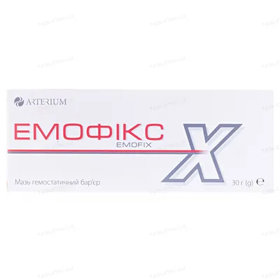 Емофікс мазь кровоспинна по 30 г у тубах з аплікат.