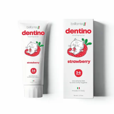 Зубна паста-гель Brillante Dentino Kids Strawberry, 50 мл