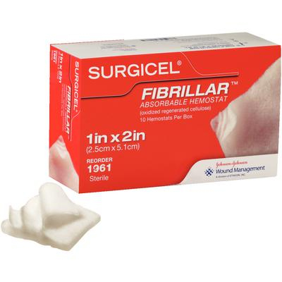 Материал хирургический гемостатический Surgicel Fibrillar, рассасывающийся, 2,5 х 5,1 см