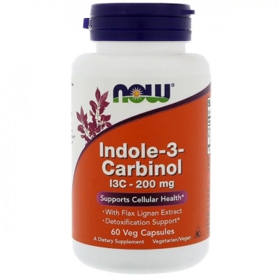 Індол 3 карбінол (I3C) NOW Indole-3-Carbinol 200 мг желатинові капсули №60