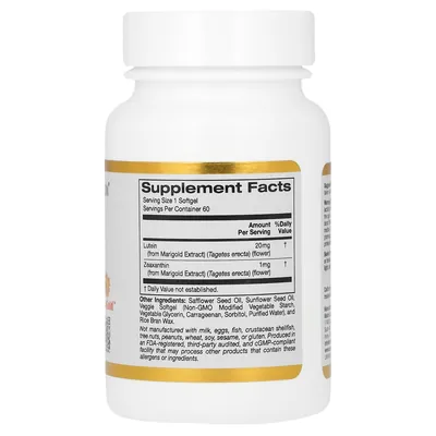 Лютеїн California Gold Nutrition Lutein 20 мг вег. капсули №60