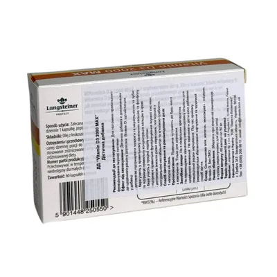 Вітамін D3 Langsteiner Vitamin D3 2000 MAX, 60 капсул