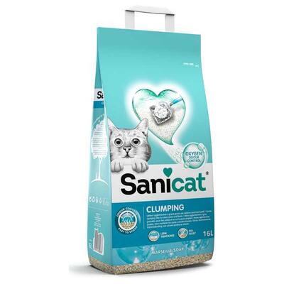 Наполнитель для кошачьего туалета Sanicat Clumping бентонитовый, с ароматом марсельского мыла, 13,9 кг (16 л)