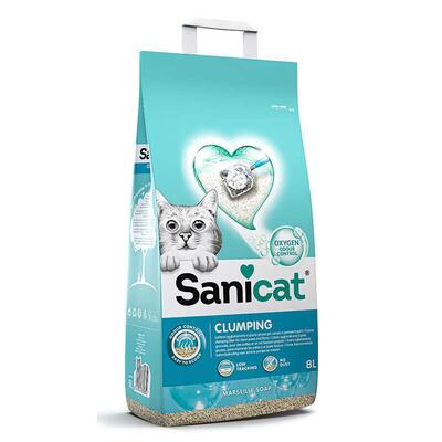 Наповнювач для котячого туалету Sanicat Clumping бентонітовий, з ароматом марсельського мила, 6,9 кг (8 л)