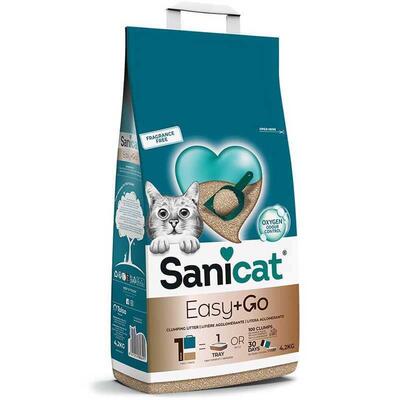 Наповнювач для котячого туалету Sanicat Easy&Go бентонітовий ультракомкуючий, без запаху, 4,2 кг
