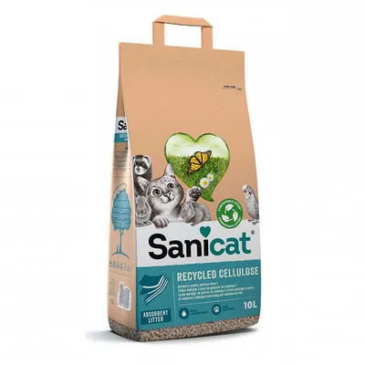 Наповнювач Sanicat Recycled Cellulose целюлозний, для котячого туалету, кліток гризунів та птахів, 3 кг (10 л)