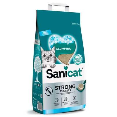 Наполнитель для кошачьего туалета Sanicat Strong Clumps бентонитовый ультракомкующий, с ароматом детской присыпки, 5 кг