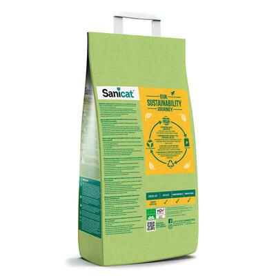 Наполнитель для кошачьего туалета Sanicat Vegetal Clumping растительный переработанный, 2,5 кг