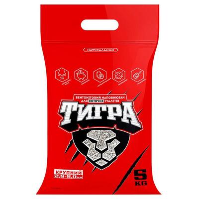 Наполнитель для туалета Collar Тигра бентонитовый натуральный крупный, 5 кг