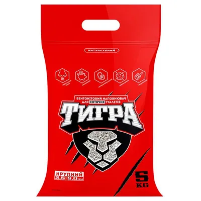 Наповнювач для туалету Collar Тигра бентонітовий натуральний крупний, 5 кг