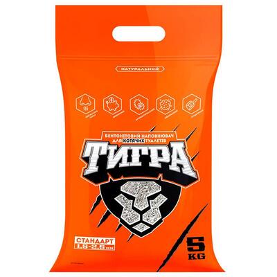 Наполнитель для туалета Collar Тигра бентонитовый натуральный средний, 5 кг