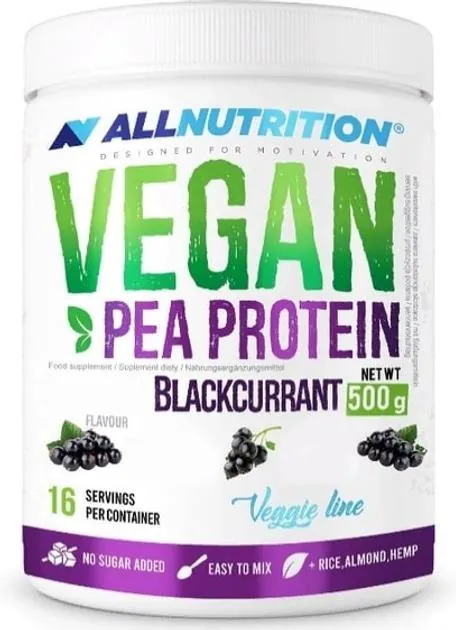 Протеїн рослинний змішаний Allnutrition Vegan Pea Protein чорна смородина, 500 г