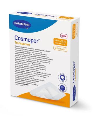 Повязка пластырная Cosmopor Transparent пленочная прозрачная с абсорбирующей подушечкой 10 см х 12 см, 1 штука