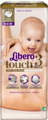 Підгузки Libero Touch розмір 3, 4-8 кг, 52 шт