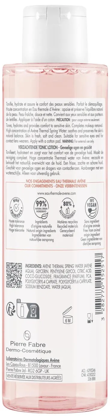 Лосьйон тонізуючий для обличчя Avene для чутливої шкіри, 200 мл