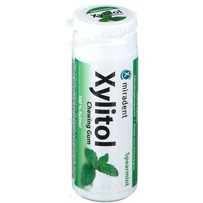 Жувальна гумка Miradent Xylitol солодка м'ята з ксилітолом, 30 штук