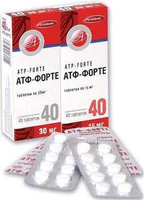 Атф-форте таблетки по 30 мг №40 (10х4)