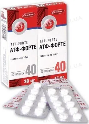 Атф-форте таблетки по 30 мг №40 (10х4)