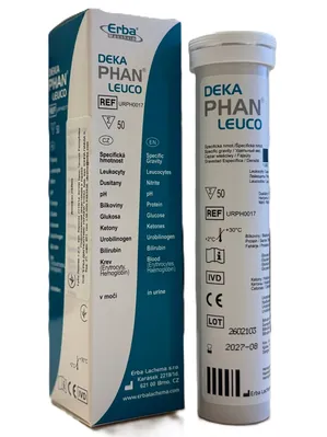 Тест-смужки Erba Mannheim Deka Phan Leuco для сечі на 10 показників, 100 штук