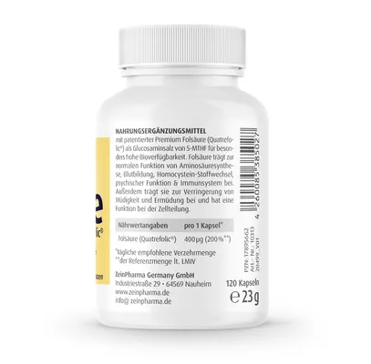 Фолієва кислота 5-MTHF Quatrefolic(R) капсули №120 у бан.