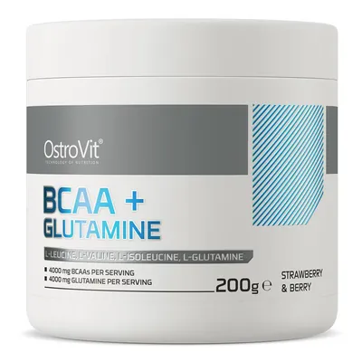 Амінокислоти OstroVit BCAA + Glutamine полуниця-ягода, 200 г