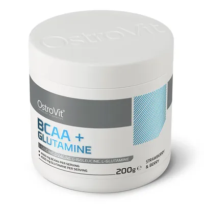 Амінокислоти OstroVit BCAA + Glutamine полуниця-ягода, 200 г