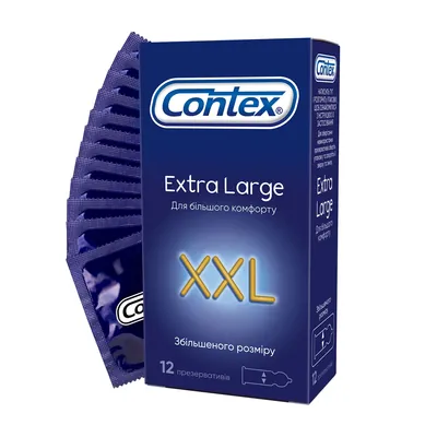 Презервативи латексні Contex Extra Large XXL збільшеного розміру, 12 штук