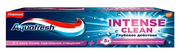 Зубная паста Aquafresh Intense Clean интенсивное очищение, глубокое действие, 75 мл