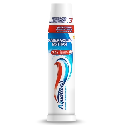 Зубная паста Aquafresh Формула тройной защиты, освежающе-мятная, помпа, 100 мл