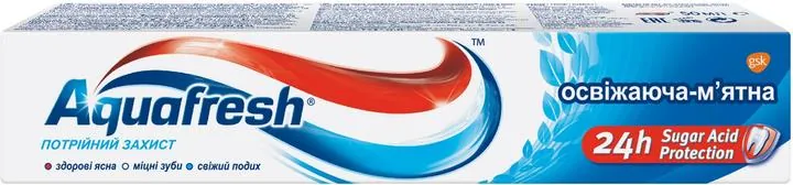 Зубна паста Aquafresh Tripl Protection потрійний захист освіжаюче-м'ятна, 50 мл