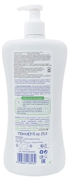 Шампунь для тіла та волосся дитячий Chicco Baby Moments Без сліз з екстрактом календули (10592.00), 750 мл
