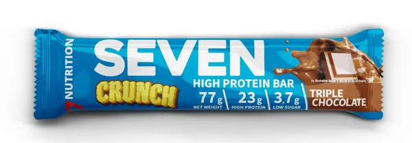 Батончик протеїновий 7Nutrition Seven Crunch High Protein Bar Потрійний шоколад, 77 г