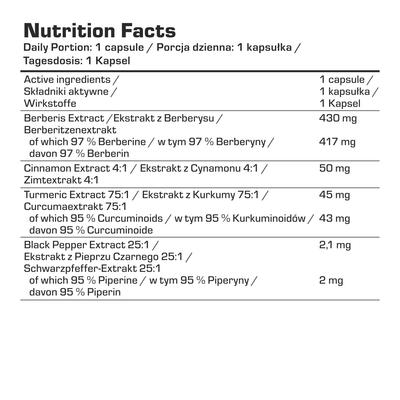 Берберин гідрохлорид 7Nutrition Berberine HCL Plus (Cinnamon Curcumin Piperine), 100 капсул