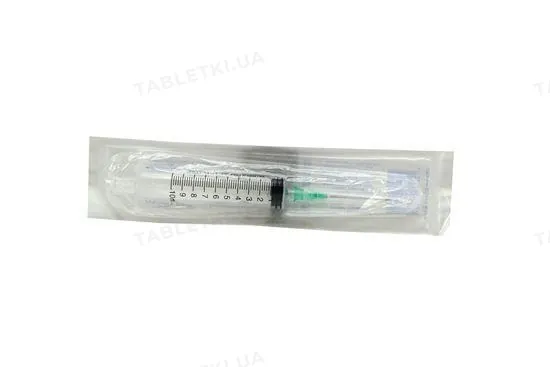 Шприц 10 мл Brise plus Luer Slip 3-х компонентний з голкою 21G x1 1/2 (0,8 х 38 мм), 1 штука