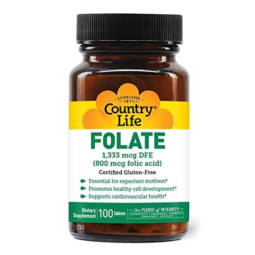 Фолиевая кислота Country Life Folic Acid 800 мкг, 100 таблеток
