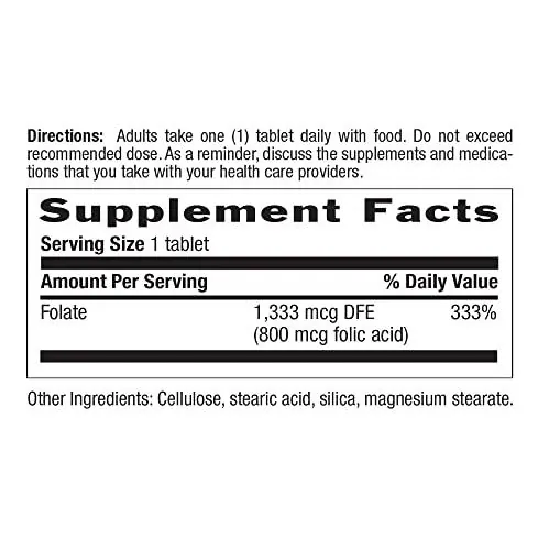 Фолієва кислота Country Life Folic Acid 800 мкг, 100 таблеток
