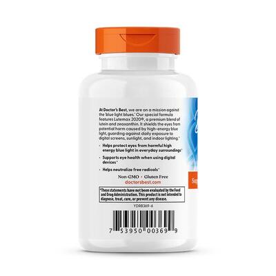 Лютеїн Doctor's Best Lutein with Lutemax 2020 20 мг, 60 м'яких таблеток