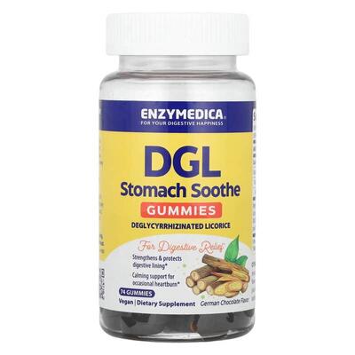 Деглициризированная солодка Enzymedica DGL Stomach Soothe вкус немецкого шоколада, 74 жевательных конфет