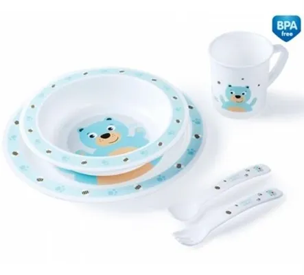 Набір посуду Canpol babies Cute Animals пластиковий столовий, ведмедик, бірюзовий, 4/401_tur